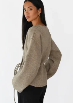 Pulls L Cardigans^Outfitbook Gilet cache-coeur TAUPE