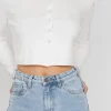 Pulls L Cardigans^Outfitbook Gilet court boutonné BLANC