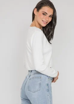 Pulls L Cardigans^Outfitbook Gilet court boutonné BLANC