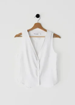 Pulls L Cardigans | Hauts^Outfitbook Gilet en lin sans manches BLANC