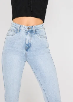 Jeans^Outfitbook Jean bleu clair fendu BLEUCLAIR