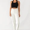 Jeans^Outfitbook Jean droit à ourlets brut BLANC