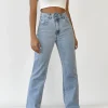 Jeans^Outfitbook Jean droit avec bouton asymétrique
