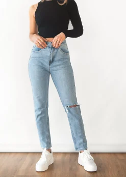 Jeans^Outfitbook Jean droit déchiré
