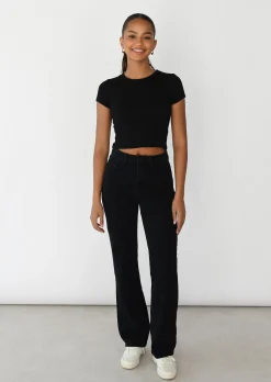 Jeans^Outfitbook Jean droit mid-rise NOIR