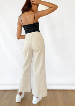 Jeans^Outfitbook Jean Flare Crop BEIGE