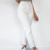 Jeans^Outfitbook Jean mom fit taille haute BLANC