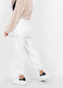 Pantalons^Outfitbook Jogging coupe décontractée BLANC
