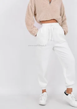 Pantalons^Outfitbook Jogging coupe décontractée BLANC
