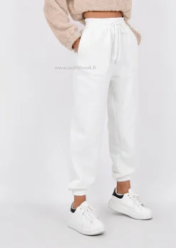 Pantalons^Outfitbook Jogging coupe décontractée BLANC