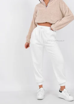 Pantalons^Outfitbook Jogging coupe décontractée BLANC