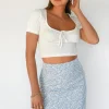 Jupes^Outfitbook Jupe courte fleurie avec fente BLEU