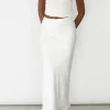 Jupes^Outfitbook Jupe en satin mi longue BLANC