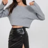 Jupes^Outfitbook Jupe en simili cuir effet croco fendue NOIR
