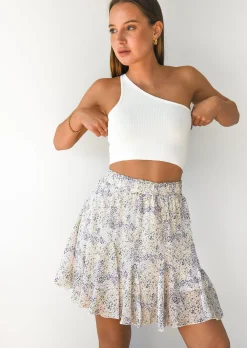Jupes^Outfitbook Jupe fleurie à volants LILAS