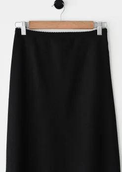 Jupes^Outfitbook Jupe longue en lin BLACK