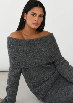 Jupes^Outfitbook Jupe longue en maille GRIS