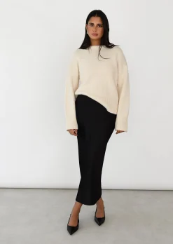 Jupes | Hauts^Outfitbook Jupe longue en satin NOIR