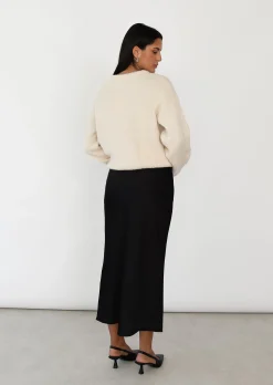 Jupes | Hauts^Outfitbook Jupe longue en satin NOIR