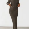 Jupes^Outfitbook Jupe longue maille MARRON