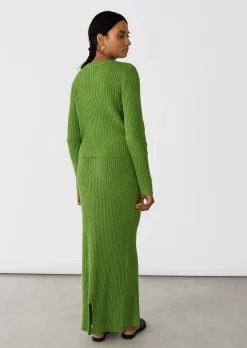 Jupes^Outfitbook Jupe longue maille VERT
