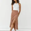 Jupes^Outfitbook Jupe mi longue imprimée marron BROWN