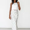 Jupes^Outfitbook Jupe satin fleuri BLANC