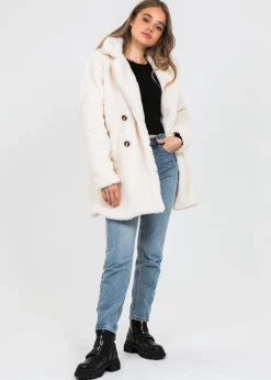 Vestes L Manteaux^Outfitbook Manteau fausse fourrure crème