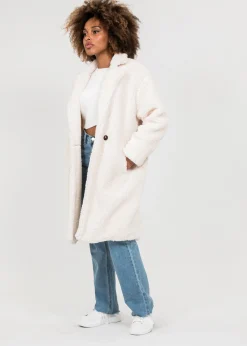Vestes L Manteaux^Outfitbook Manteau long crème effet peau de mouton BEIGE