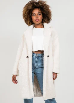 Vestes L Manteaux^Outfitbook Manteau long crème effet peau de mouton BEIGE