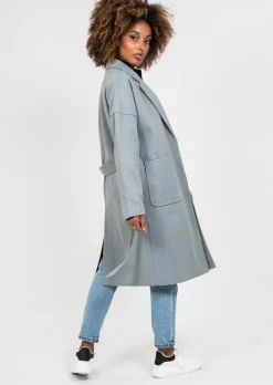Vestes L Manteaux^Outfitbook Manteau long avec ceinture à nouer GRIS