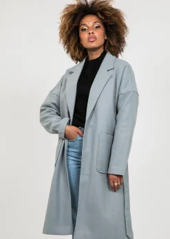 Vestes L Manteaux^Outfitbook Manteau long avec ceinture à nouer GRIS