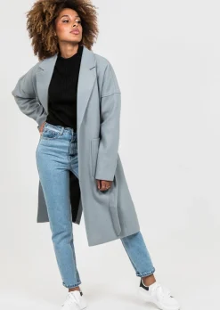 Vestes L Manteaux^Outfitbook Manteau long avec ceinture à nouer GRIS