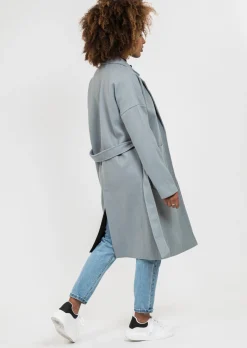 Vestes L Manteaux^Outfitbook Manteau long avec ceinture à nouer GRIS