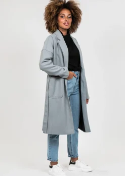 Vestes L Manteaux^Outfitbook Manteau long avec ceinture à nouer GRIS