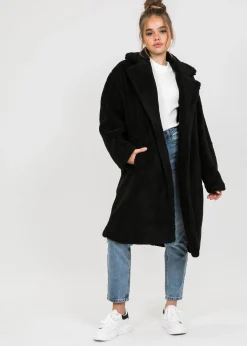 Vestes L Manteaux^Outfitbook Manteau long effet peau de mouton NOIR