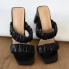 Sandales À Talons^Outfitbook Mules froncés à bout carré NOIR