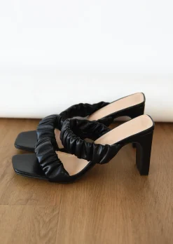 Sandales À Talons^Outfitbook Mules froncés à bout carré NOIR