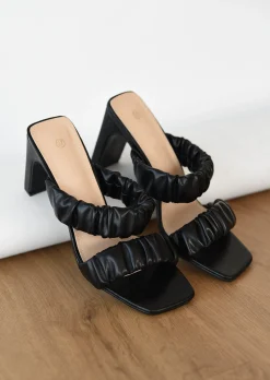 Sandales À Talons^Outfitbook Mules froncés à bout carré NOIR