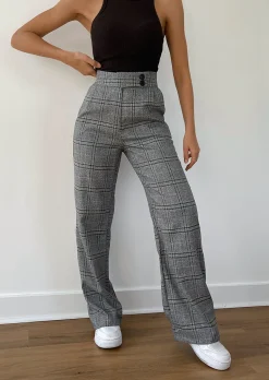 Pantalons^Outfitbook Pantalon ample à carreaux GRIS