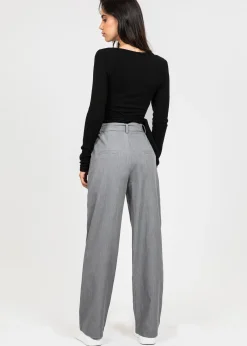 Pantalons^Outfitbook Pantalon ample avec ceinture GRIS