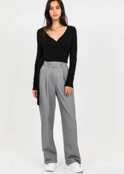 Pantalons^Outfitbook Pantalon ample avec ceinture GRIS