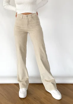 Pantalons^Outfitbook Pantalon ample en velours côtelé BEIGE
