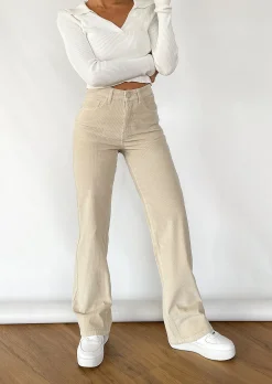Pantalons^Outfitbook Pantalon ample en velours côtelé BEIGE