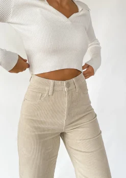 Pantalons^Outfitbook Pantalon ample en velours côtelé BEIGE