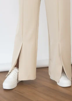 Pantalons^Outfitbook Pantalon fendu devant beige