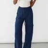 Pantalons^Outfitbook Pantalon cargo lin BLEU
