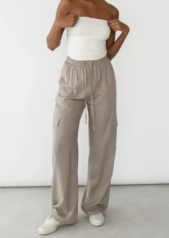 Pantalons^Outfitbook Pantalon cargo lin TAUPE