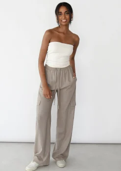 Pantalons^Outfitbook Pantalon cargo lin TAUPE
