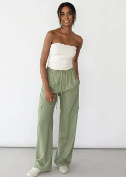 Pantalons^Outfitbook Pantalon cargo lin VERT